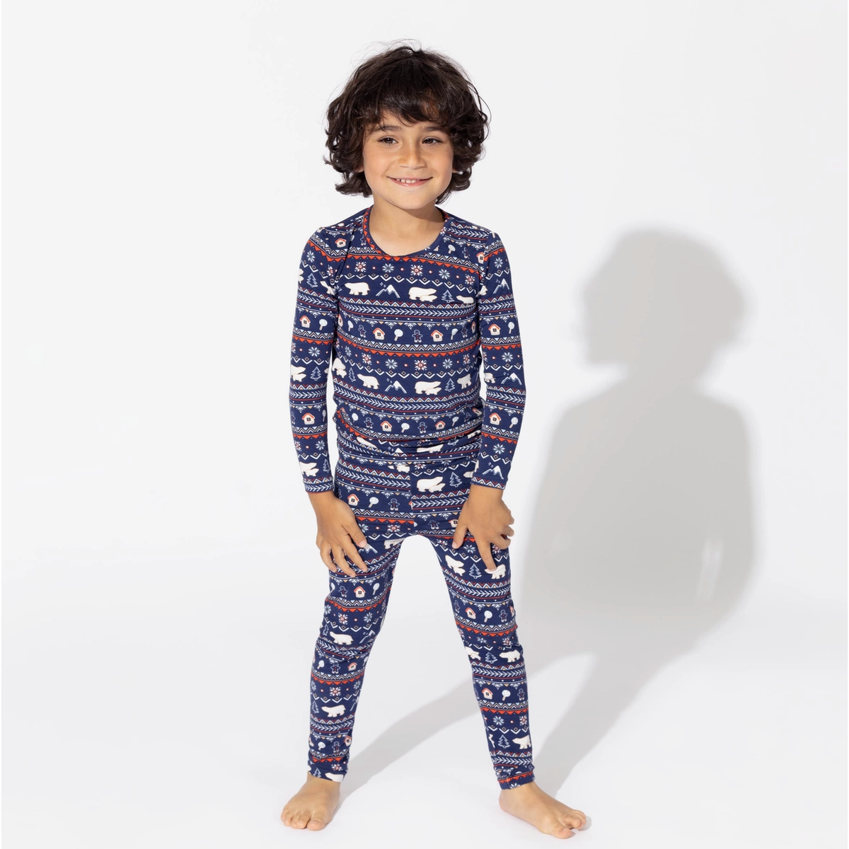 polar isle bamboo kids two piece pajamas