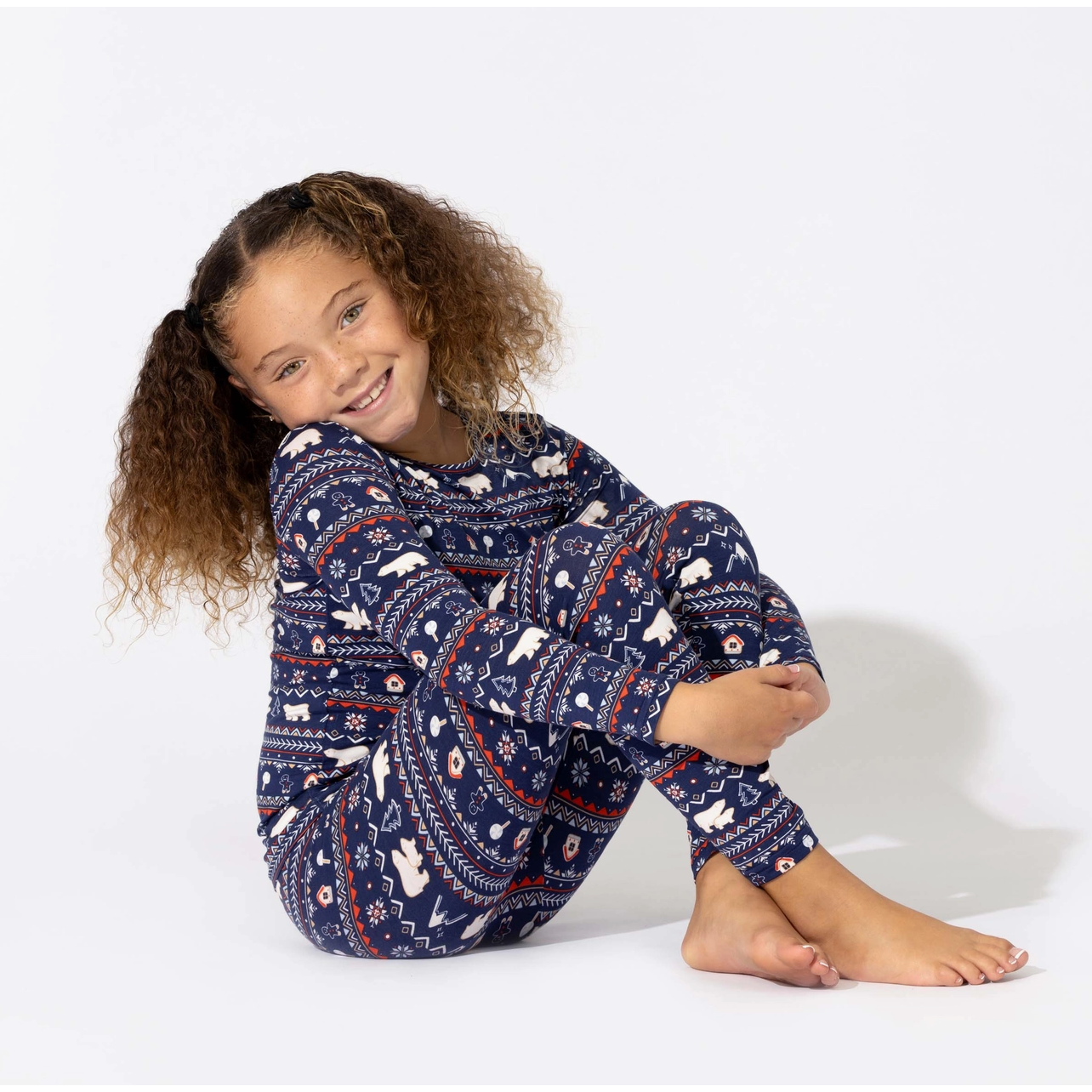 polar isle bamboo kids two piece pajamas