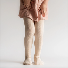 vanilla cable knit tights