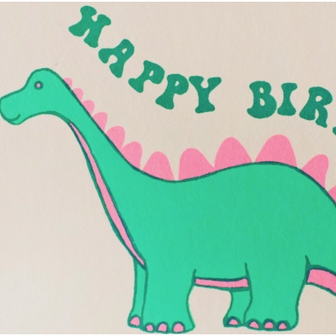 birthday dino greeting card