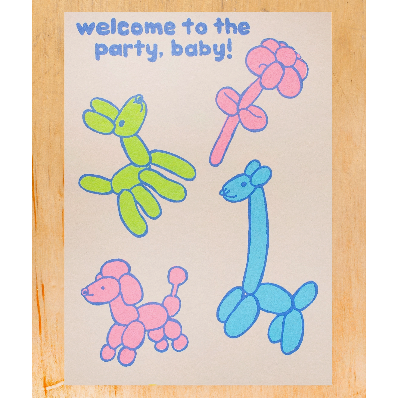 balloon animal greeting card