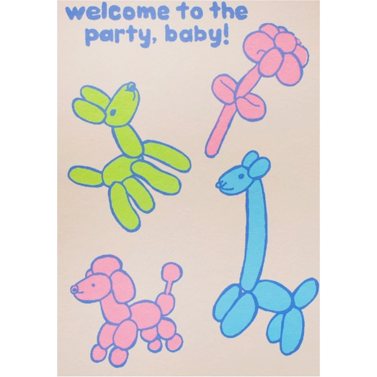 balloon animal greeting card
