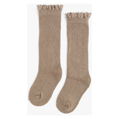 oat fancy lace top knee high socks
