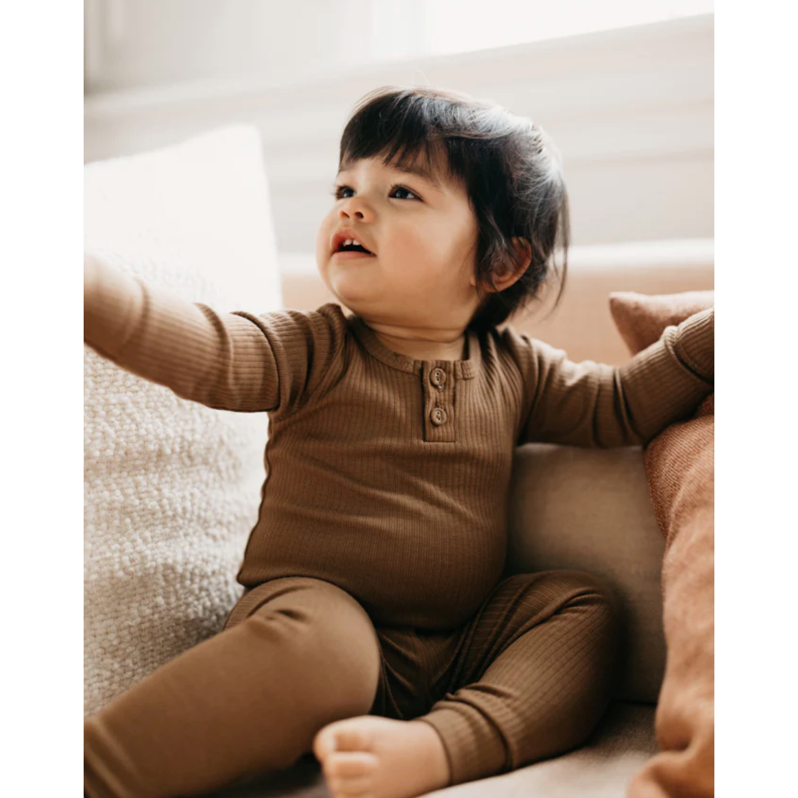 organic cotton modal legging | creme caramel