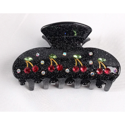cherry hair clip | black