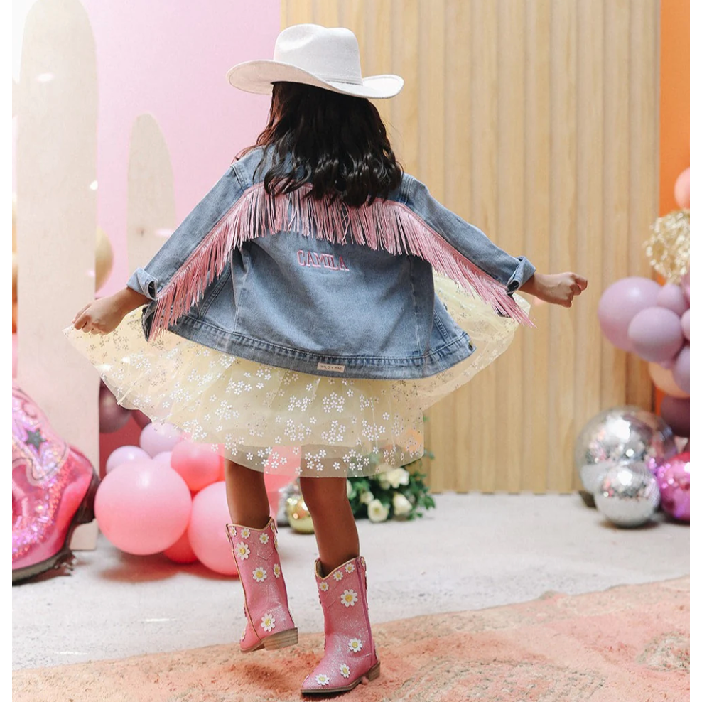 cowgirl fringe jacket | pink