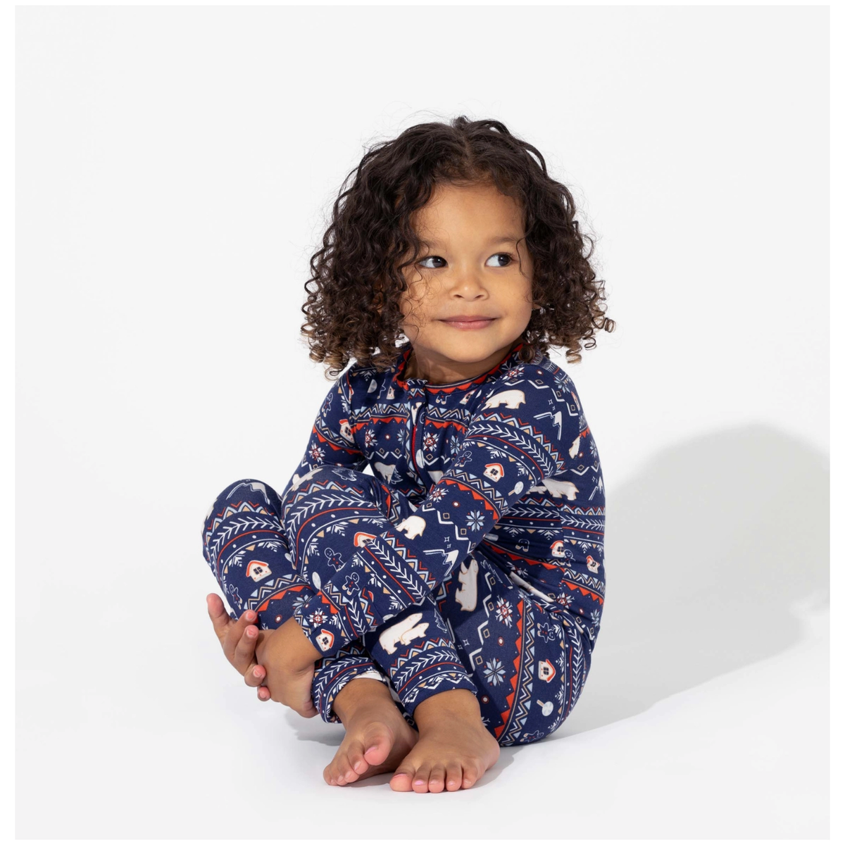 polar isle blue bamboo baby convertible footie pajamas