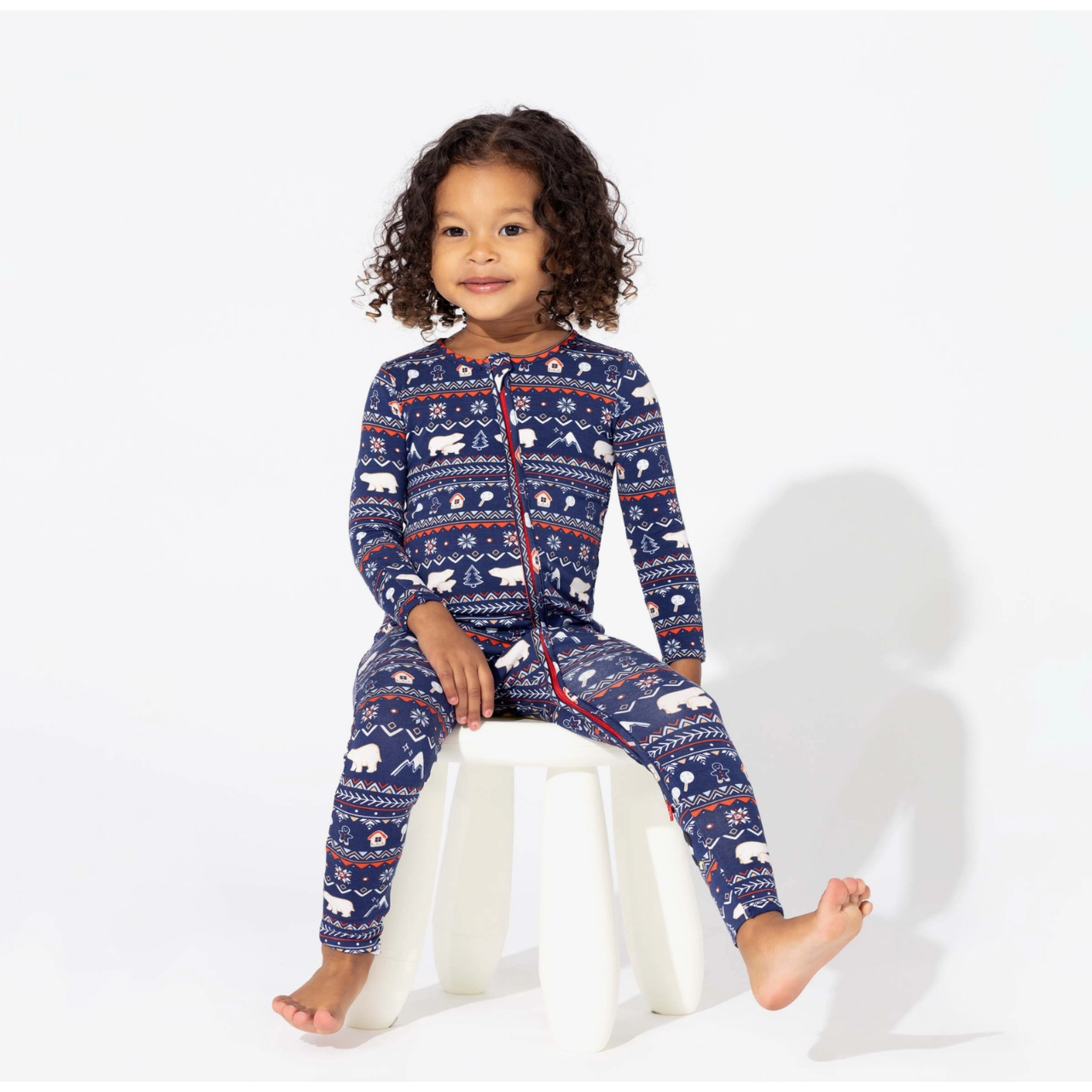 polar isle blue bamboo baby convertible footie pajamas
