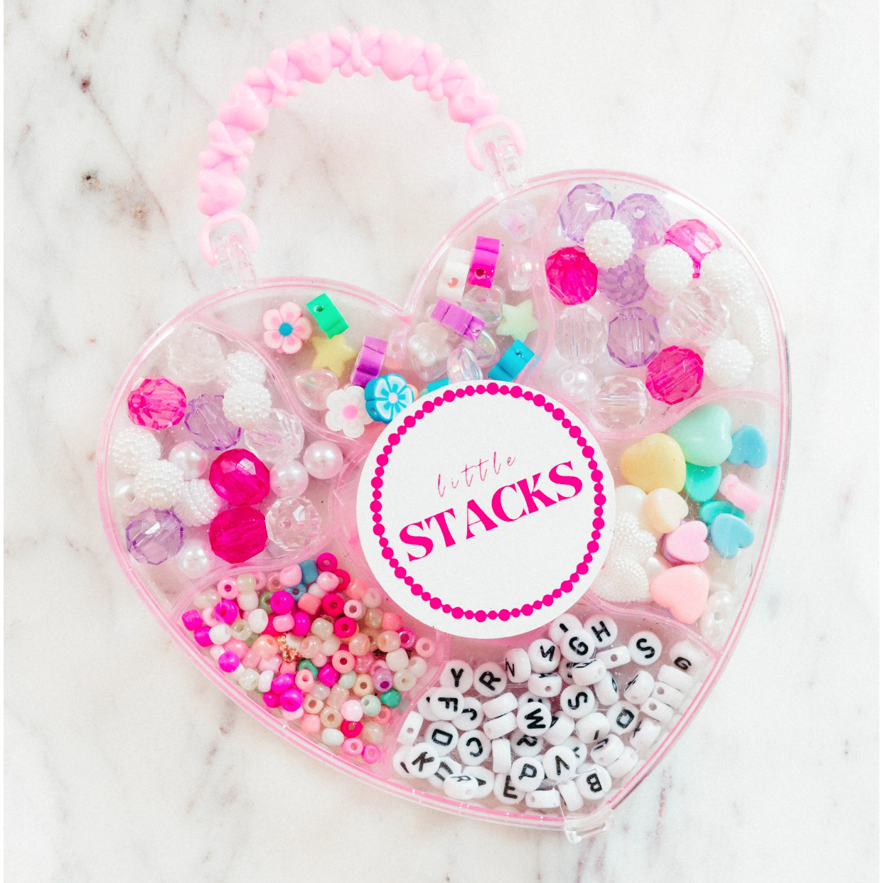 pretty in pink heart diy bead kit