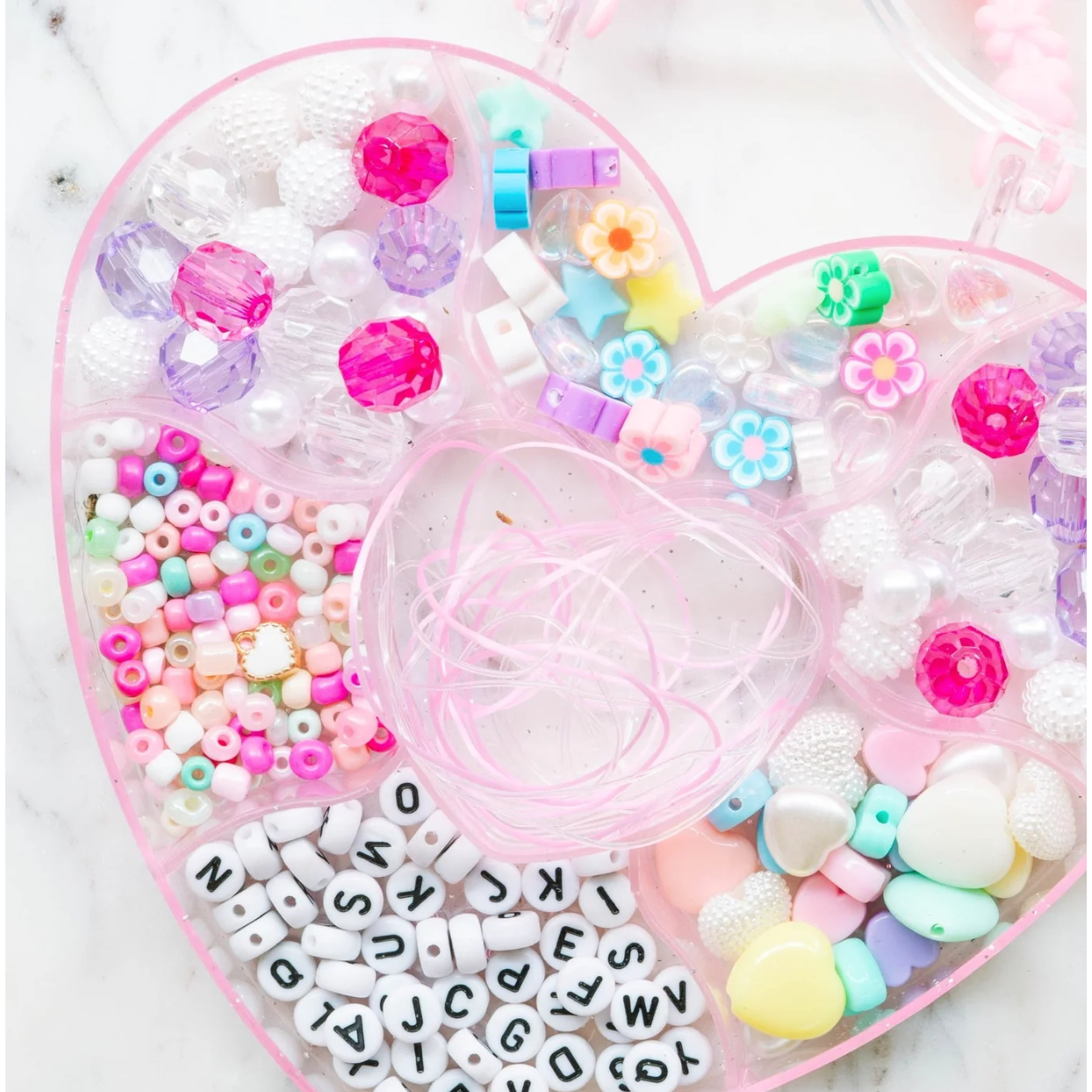 pretty in pink heart diy bead kit