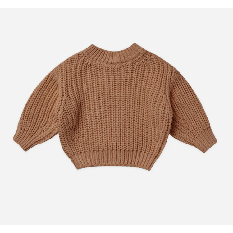 organic cotton chunky knit sweater | cinnamon