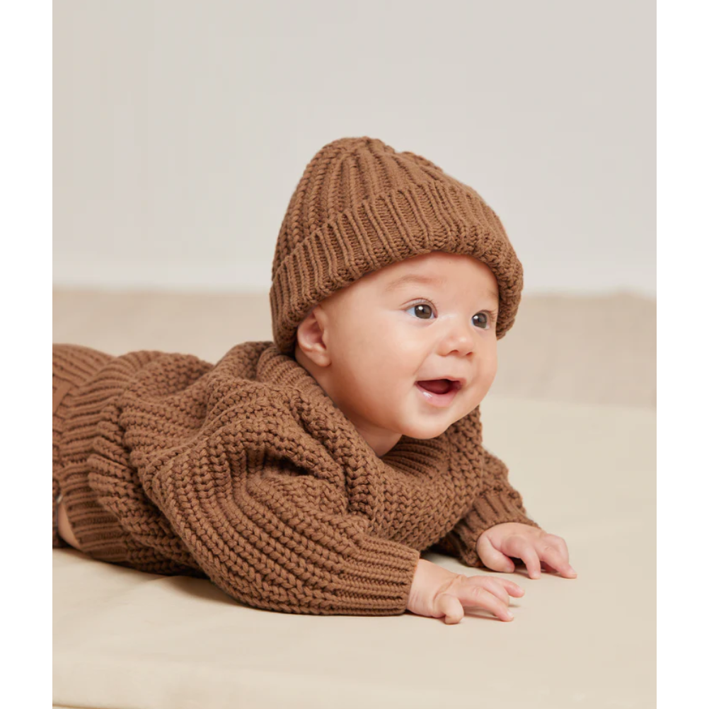 organic cotton chunky knit sweater | cinnamon
