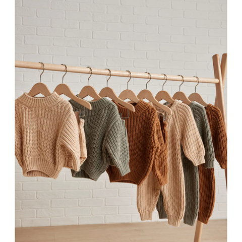 organic cotton chunky knit sweater | cinnamon