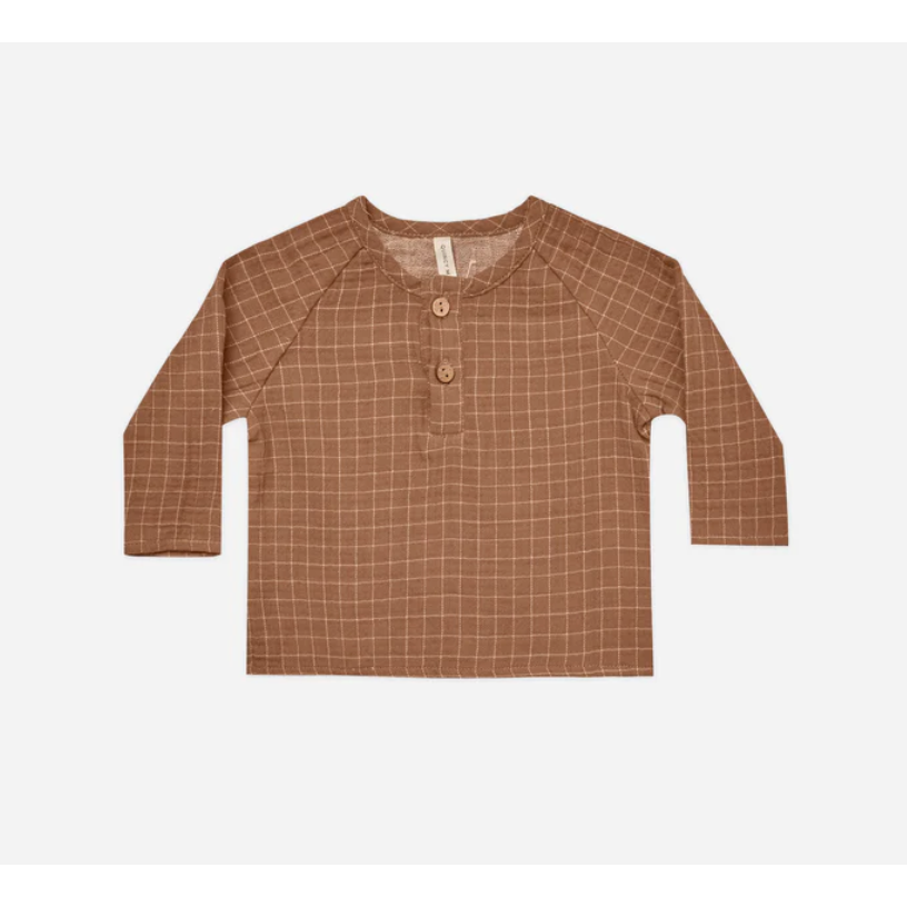 zion shirt || cinnamon grid