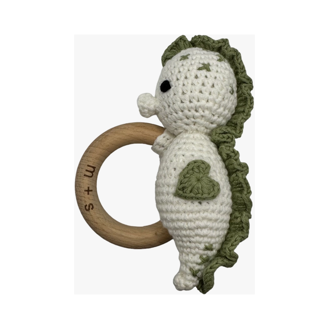 seahorse crochet rattle