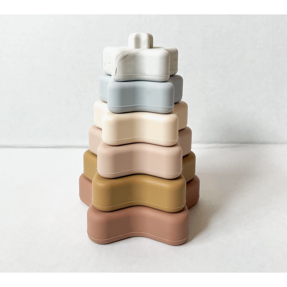silicone star stacking toy | nude