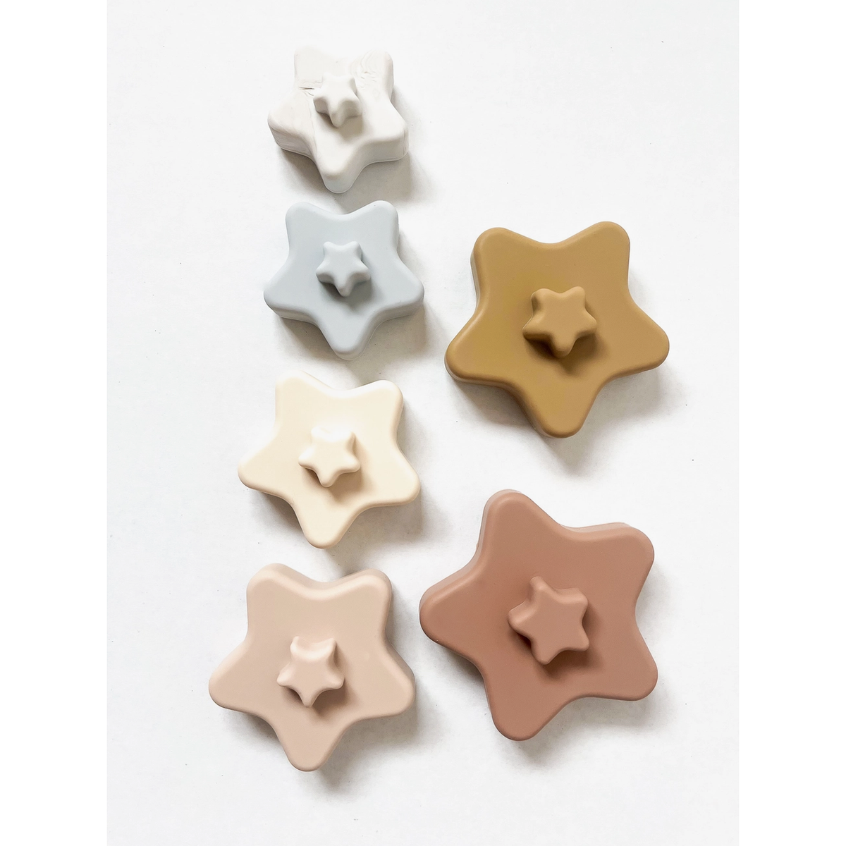 silicone star stacking toy | nude