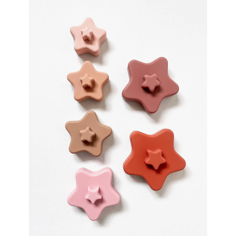silicone star stacking toy | rose