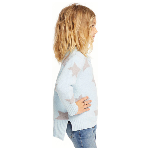 fuzzy feather pullover | lake star