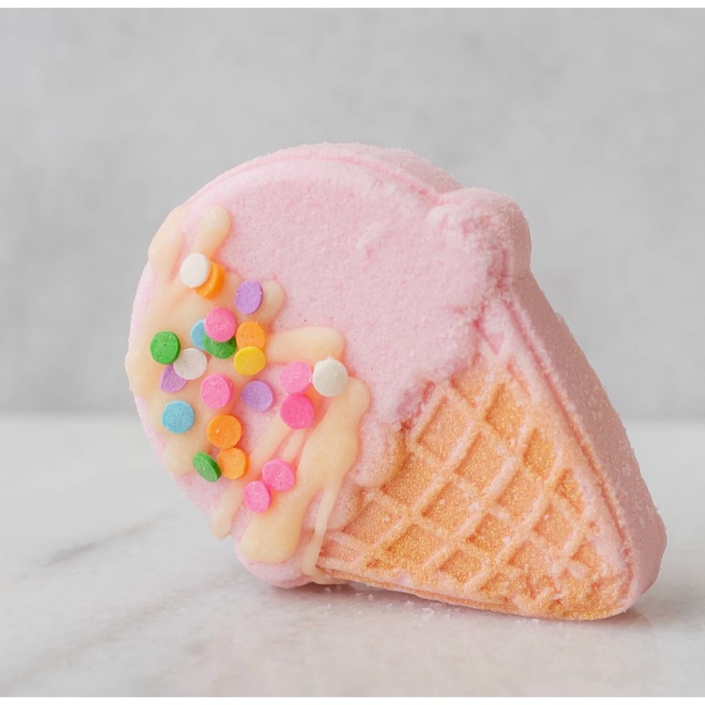 pink ice cream cone bath bomb