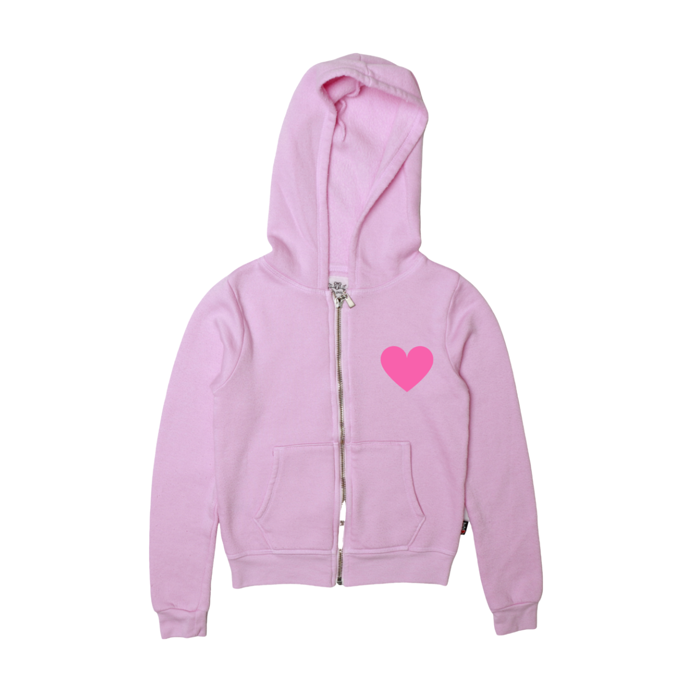 hooded zip heart jacket | barbie pink