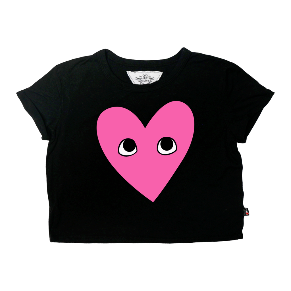 short sleeve boxy heart tee | black