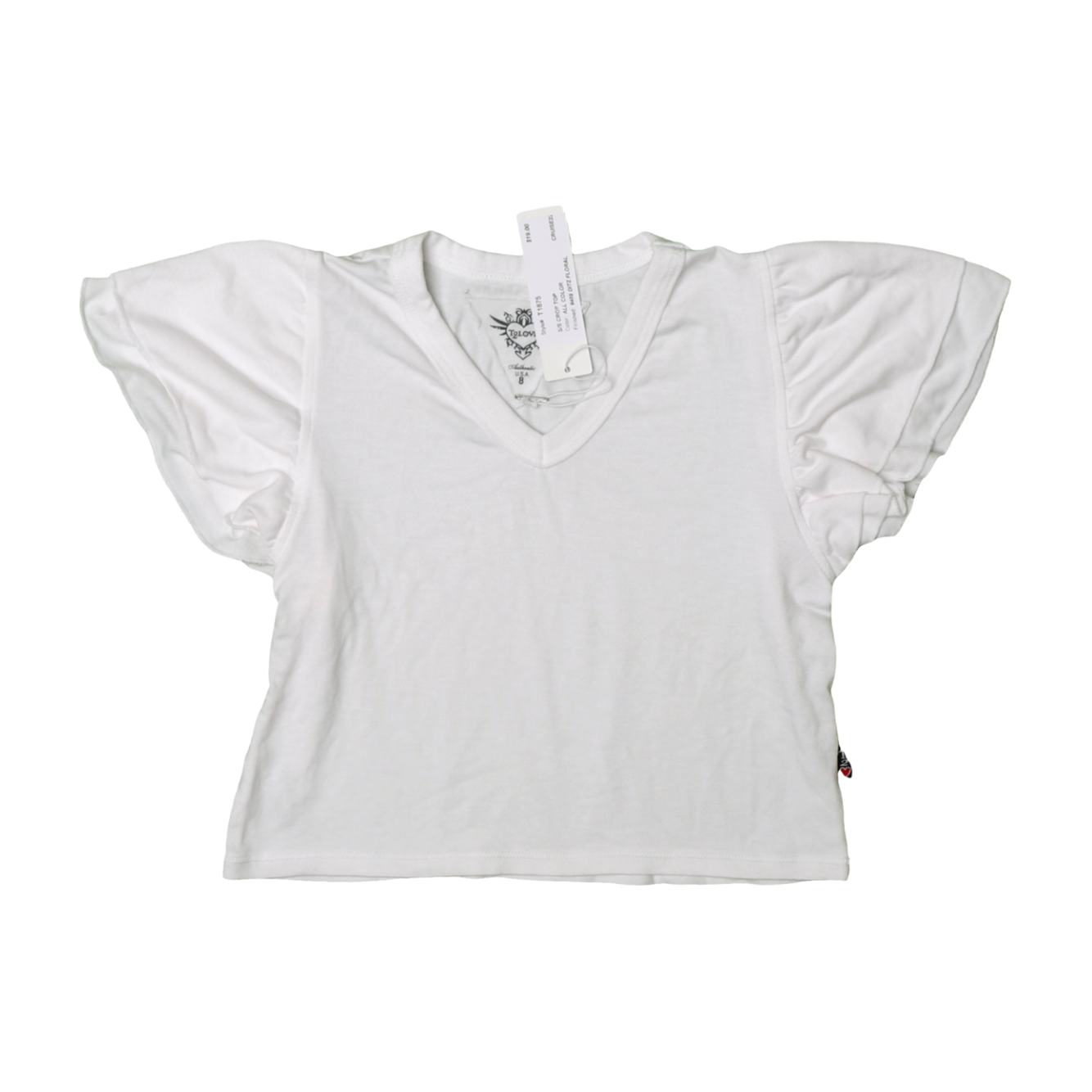 double tier v-neck tee | white