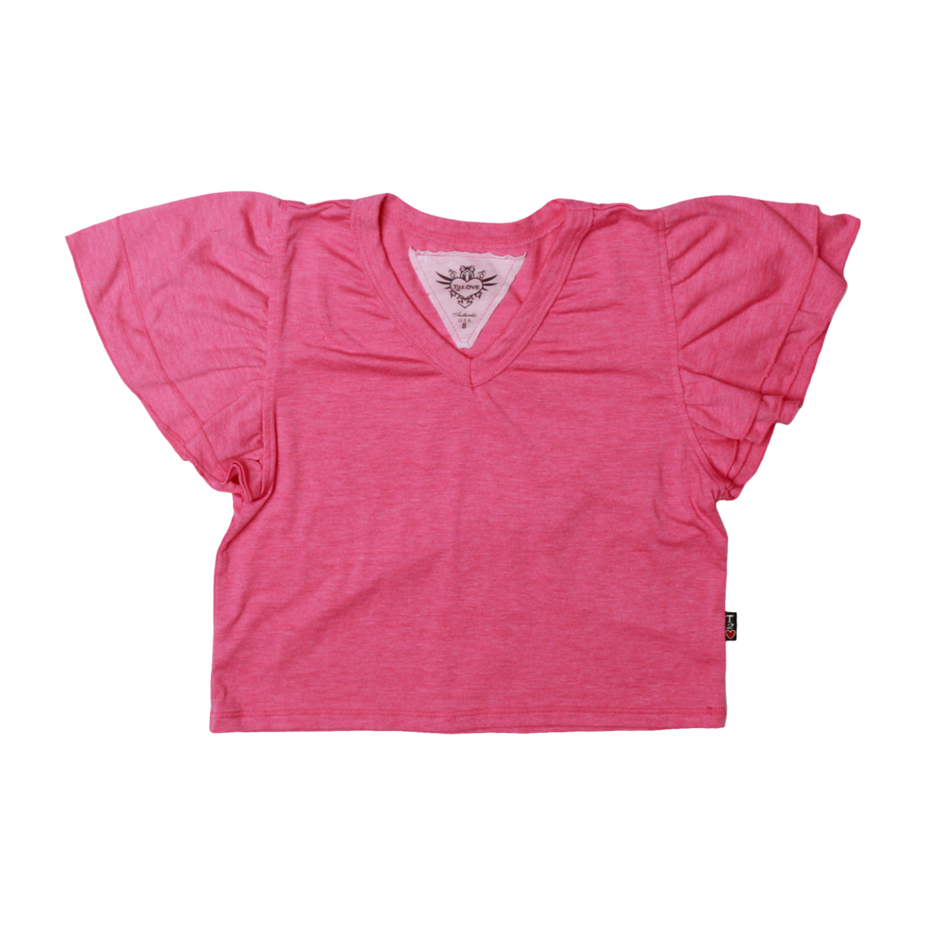 double tier v-neck tee | barbie pink