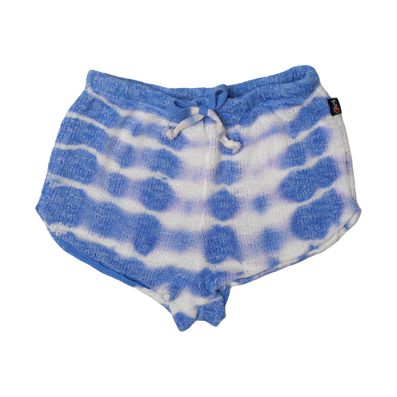 draw string crochet shorts | blue tie dye