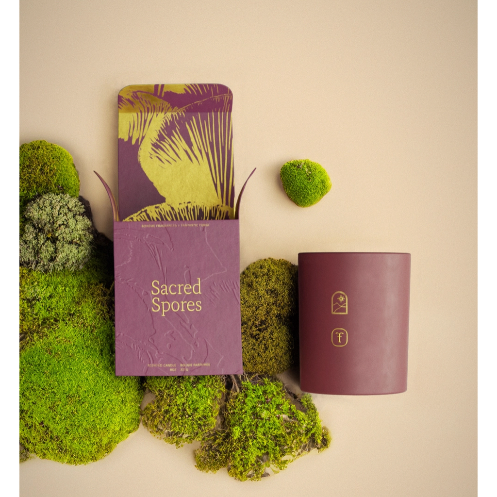 sacred spores scented candle