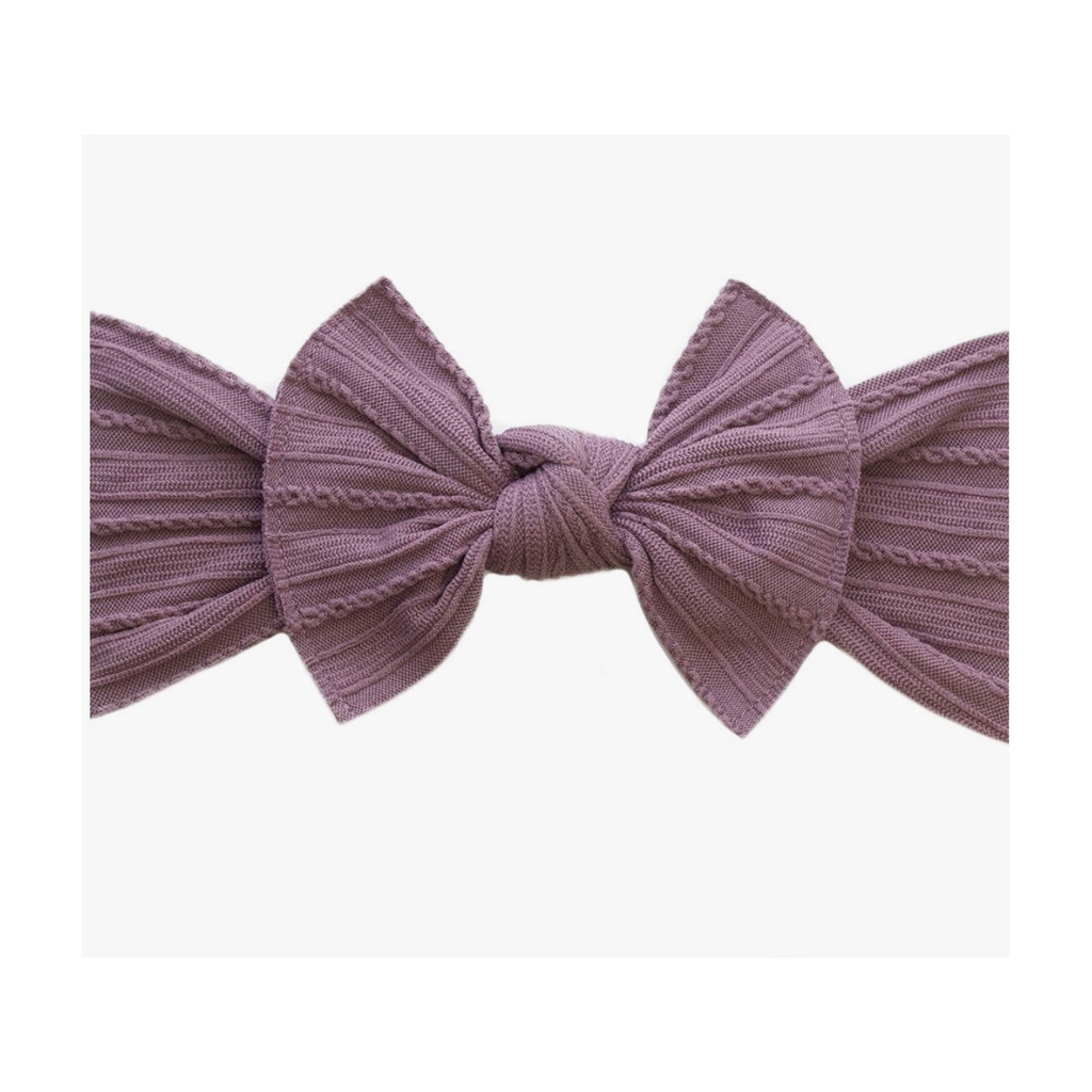 cable knit bow headband | lilac