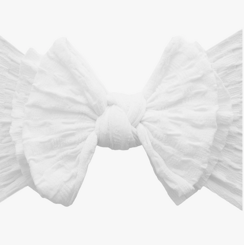 waffle fab bow | white