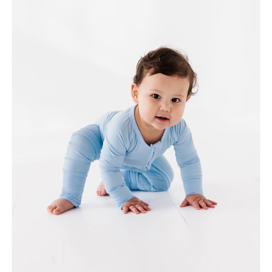 bamboo zippy romper | blueberry
