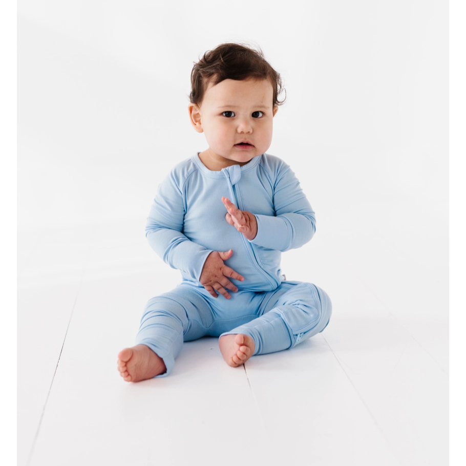 bamboo zippy romper | blueberry