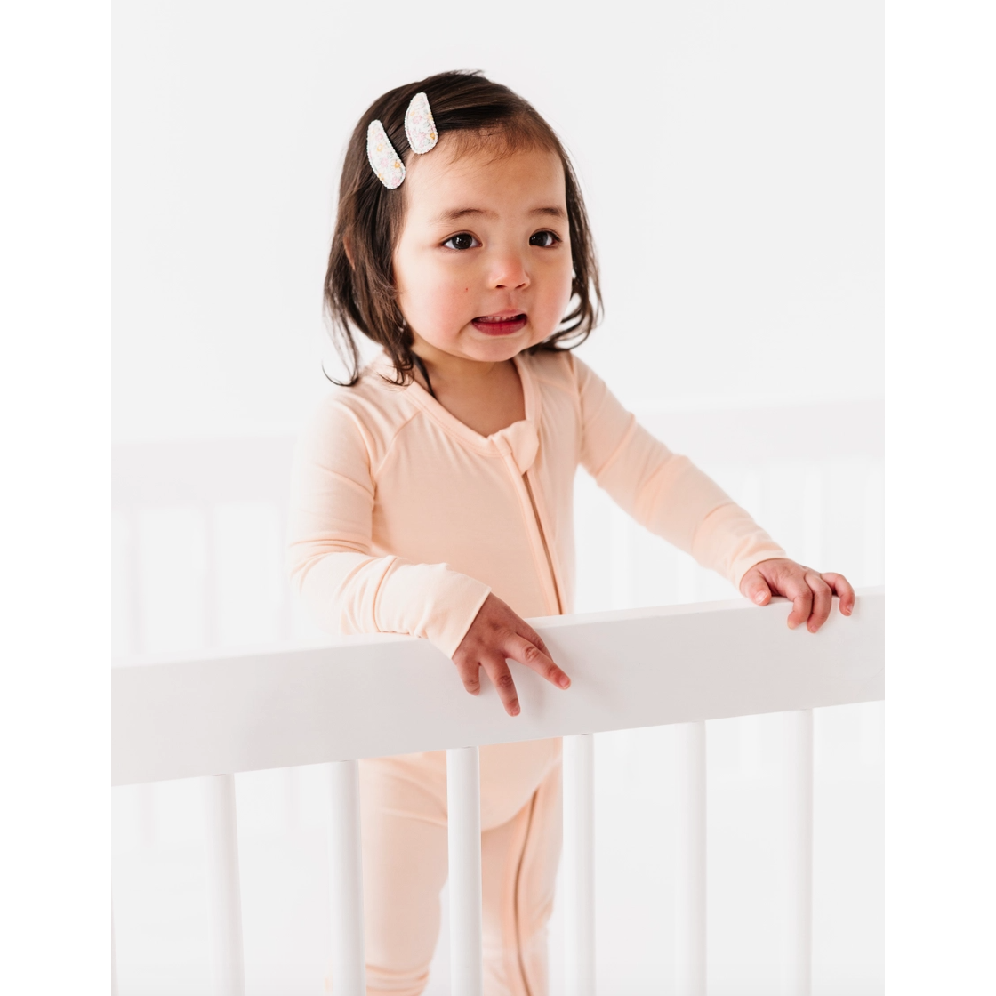bamboo zippy romper | peach