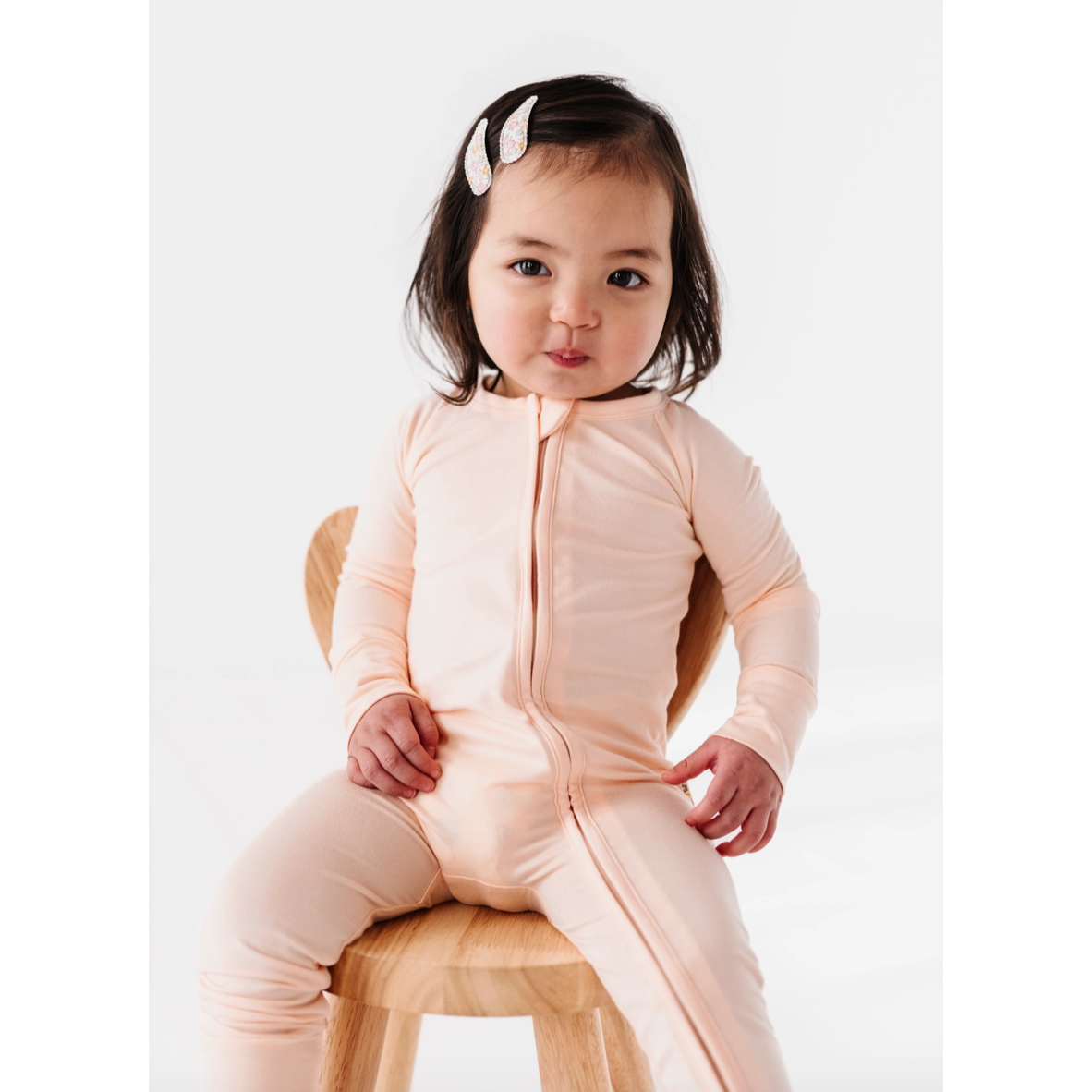 bamboo zippy romper | peach