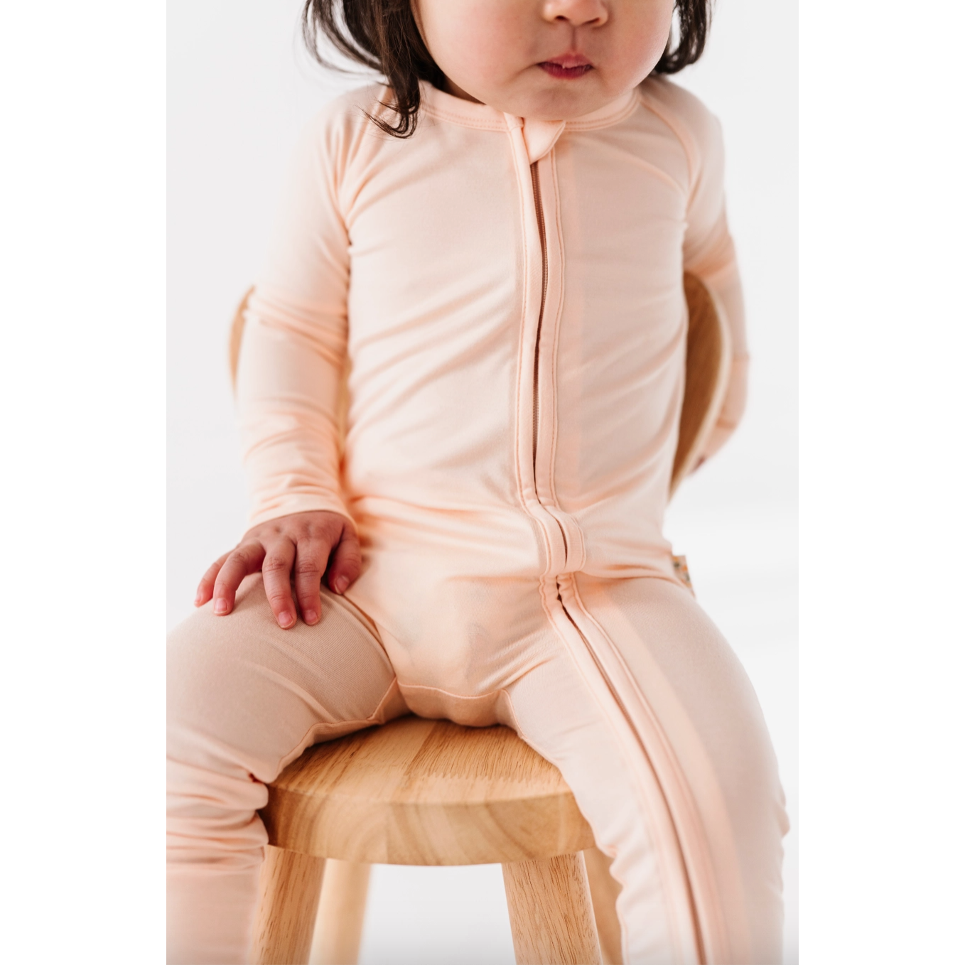 bamboo zippy romper | peach