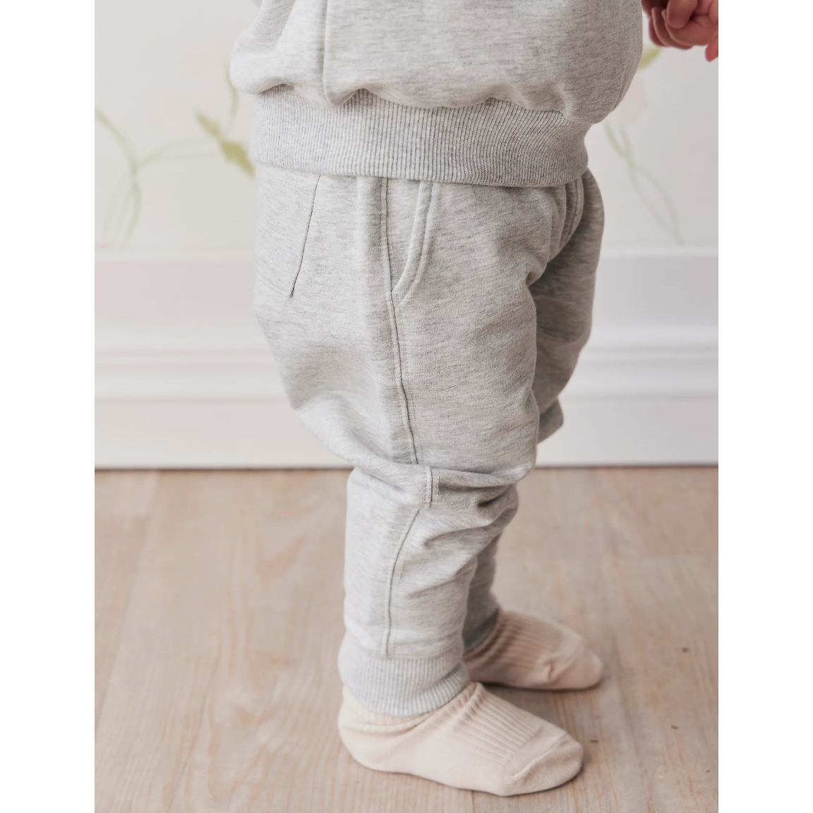 organic cotton jalen track pant | light grey marle
