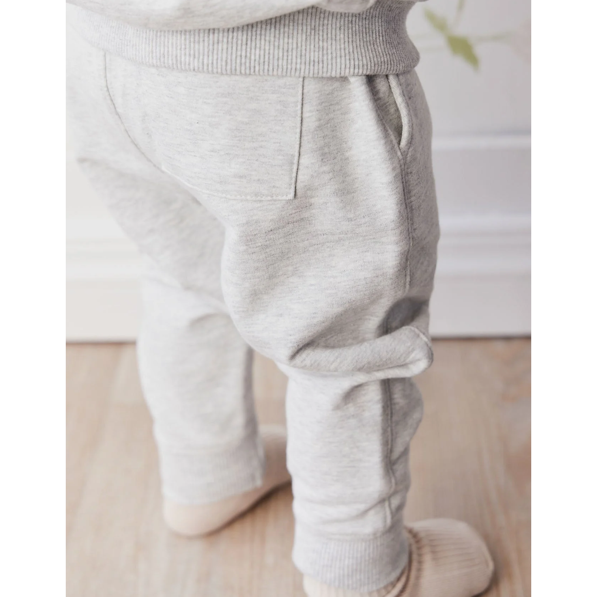 organic cotton jalen track pant | light grey marle