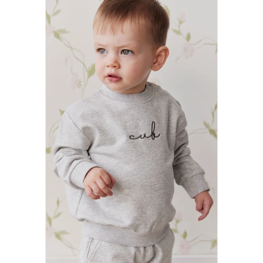 organic cotton jalen sweatshirt | light grey marle