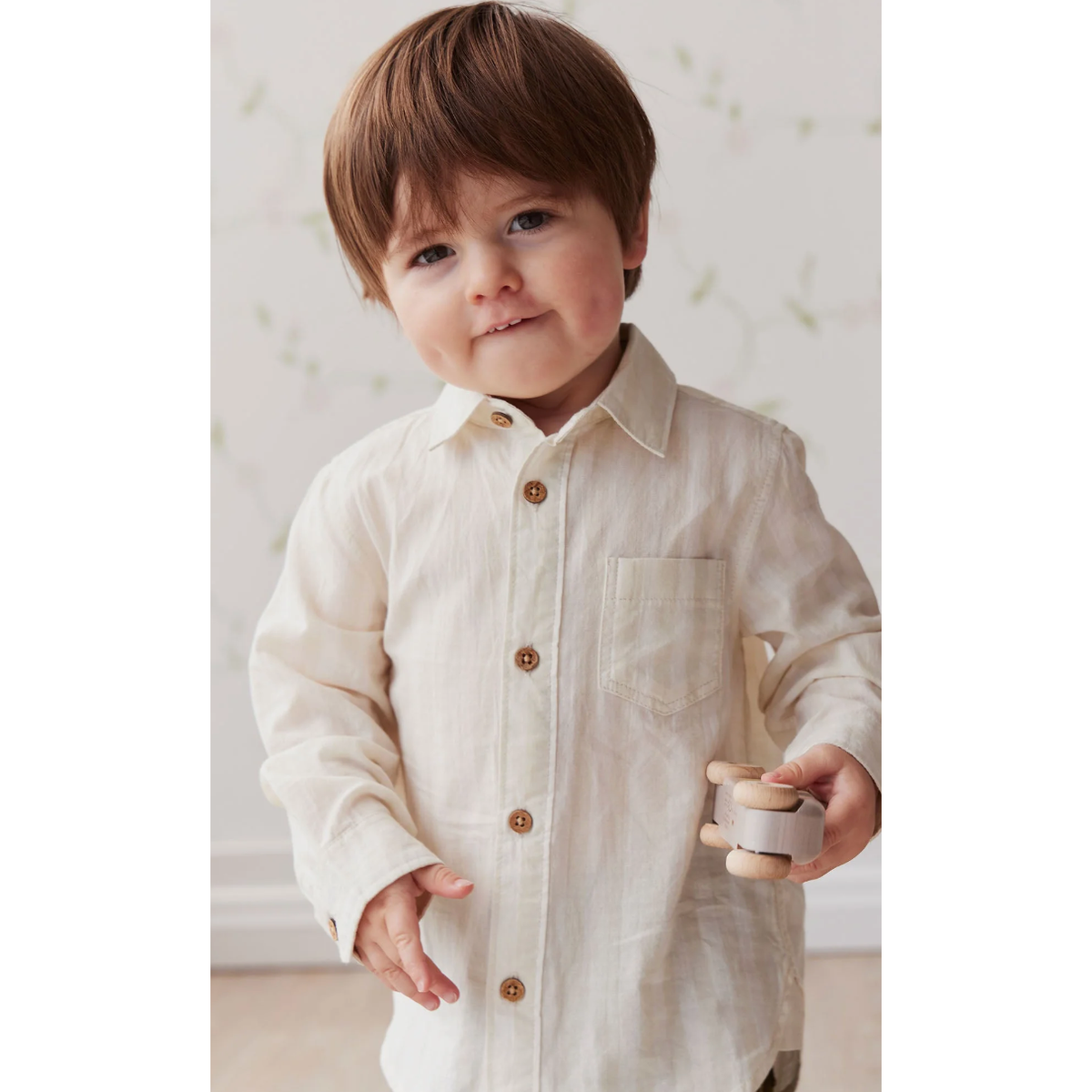 quentin woven shirt | fog/cloud stripe