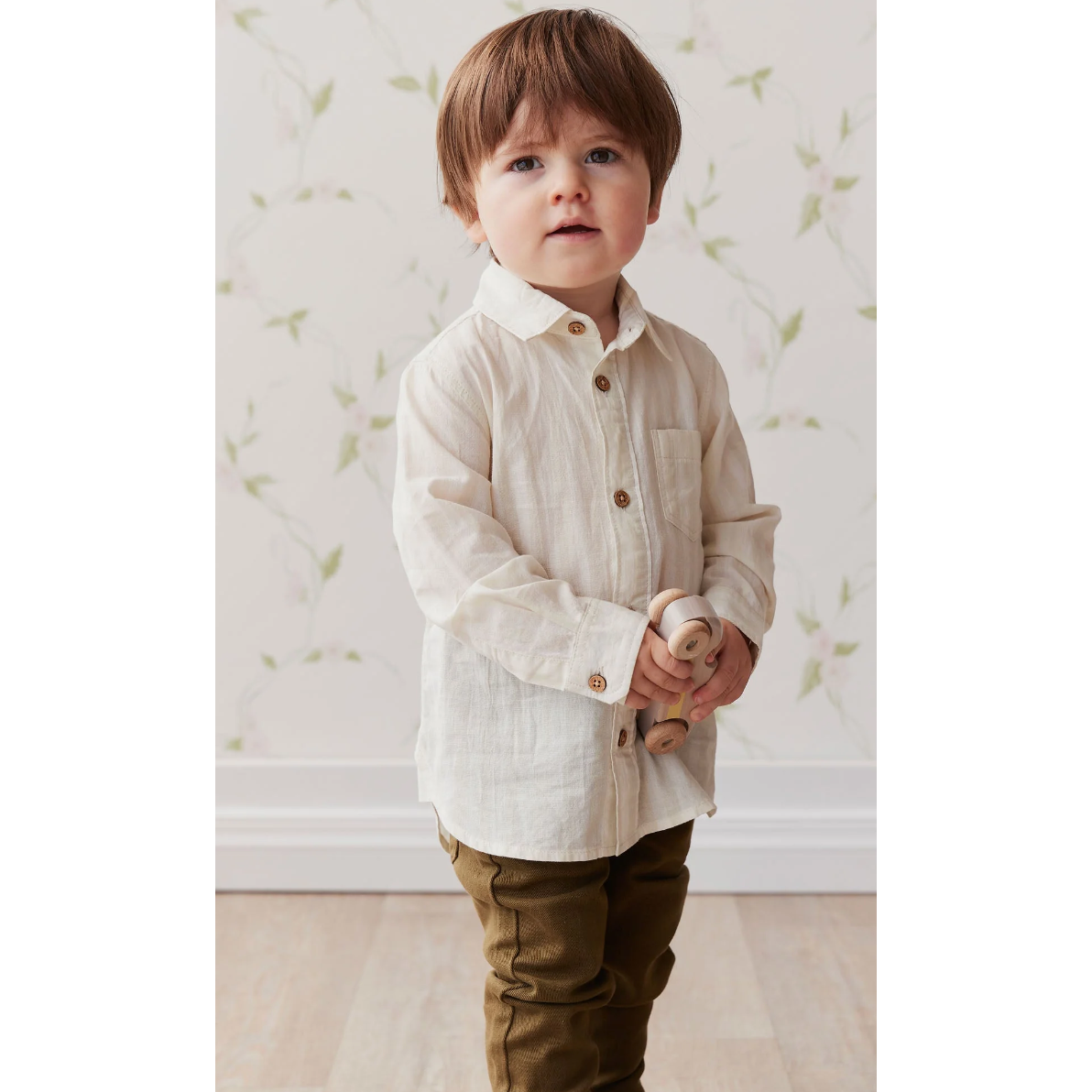 quentin woven shirt | fog/cloud stripe