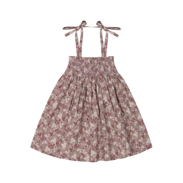 organic cotton eveleigh dress | pansy floral fawn