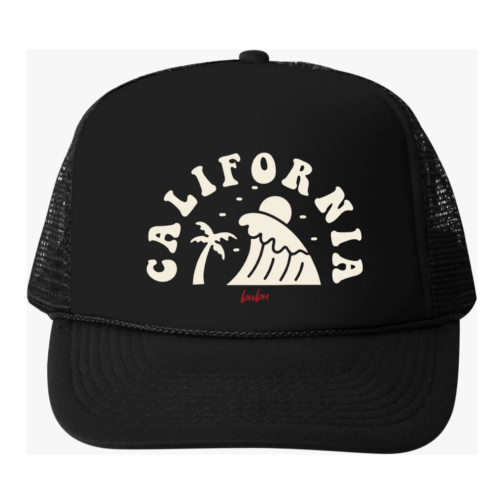 CALIFORNIA surf trucker hat in black