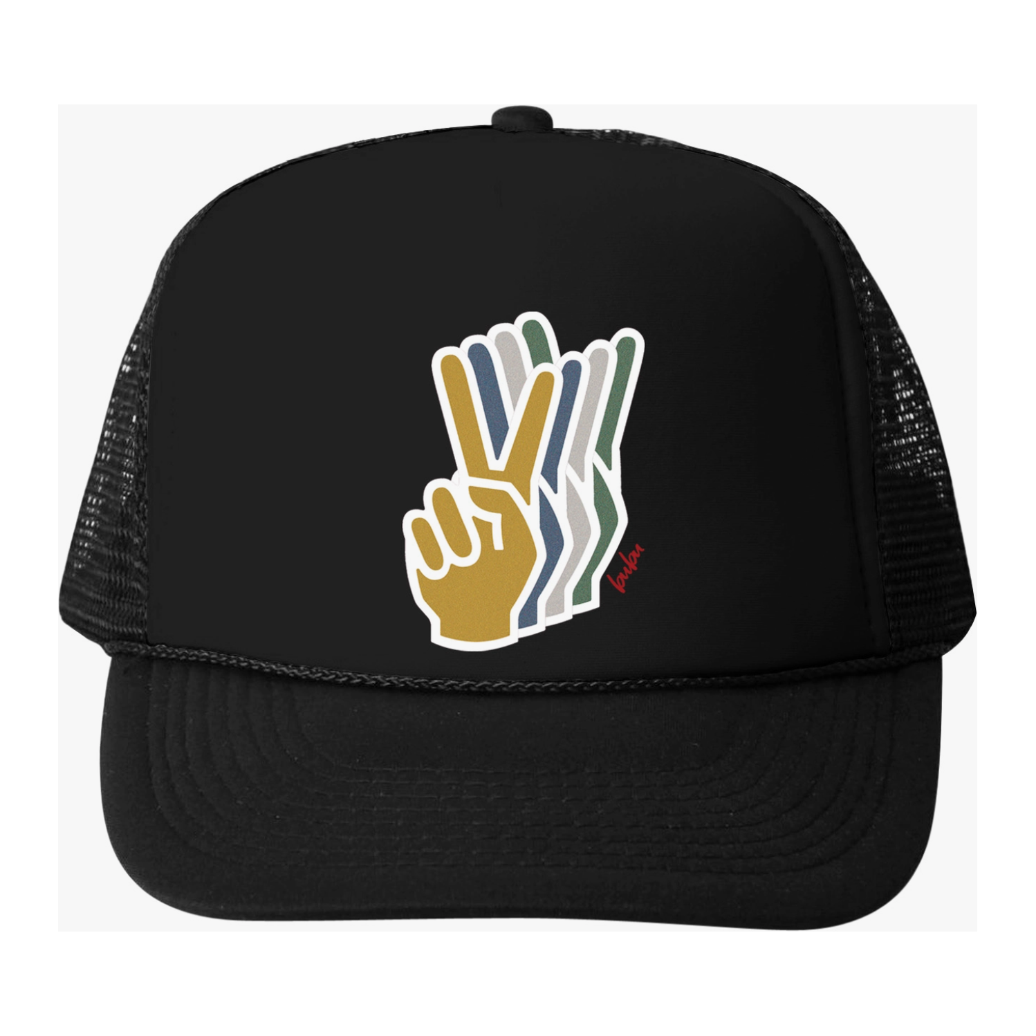 peace hand trucker hat