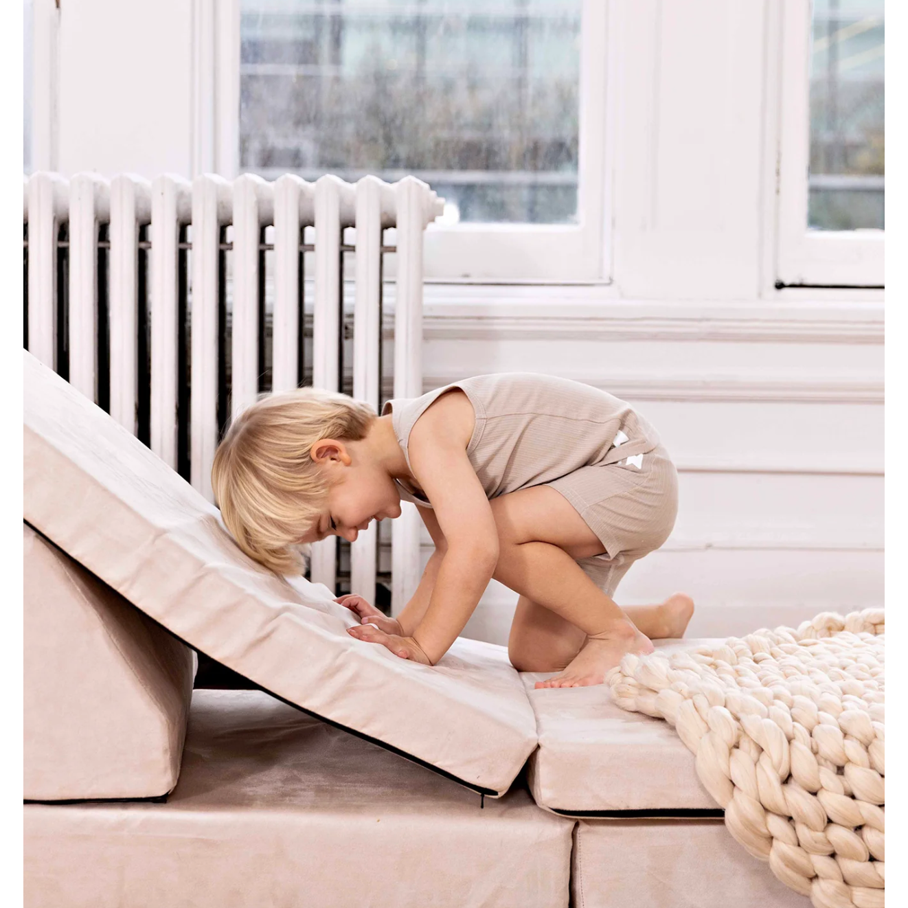 ribbed white + taupe sleep set (two pack)