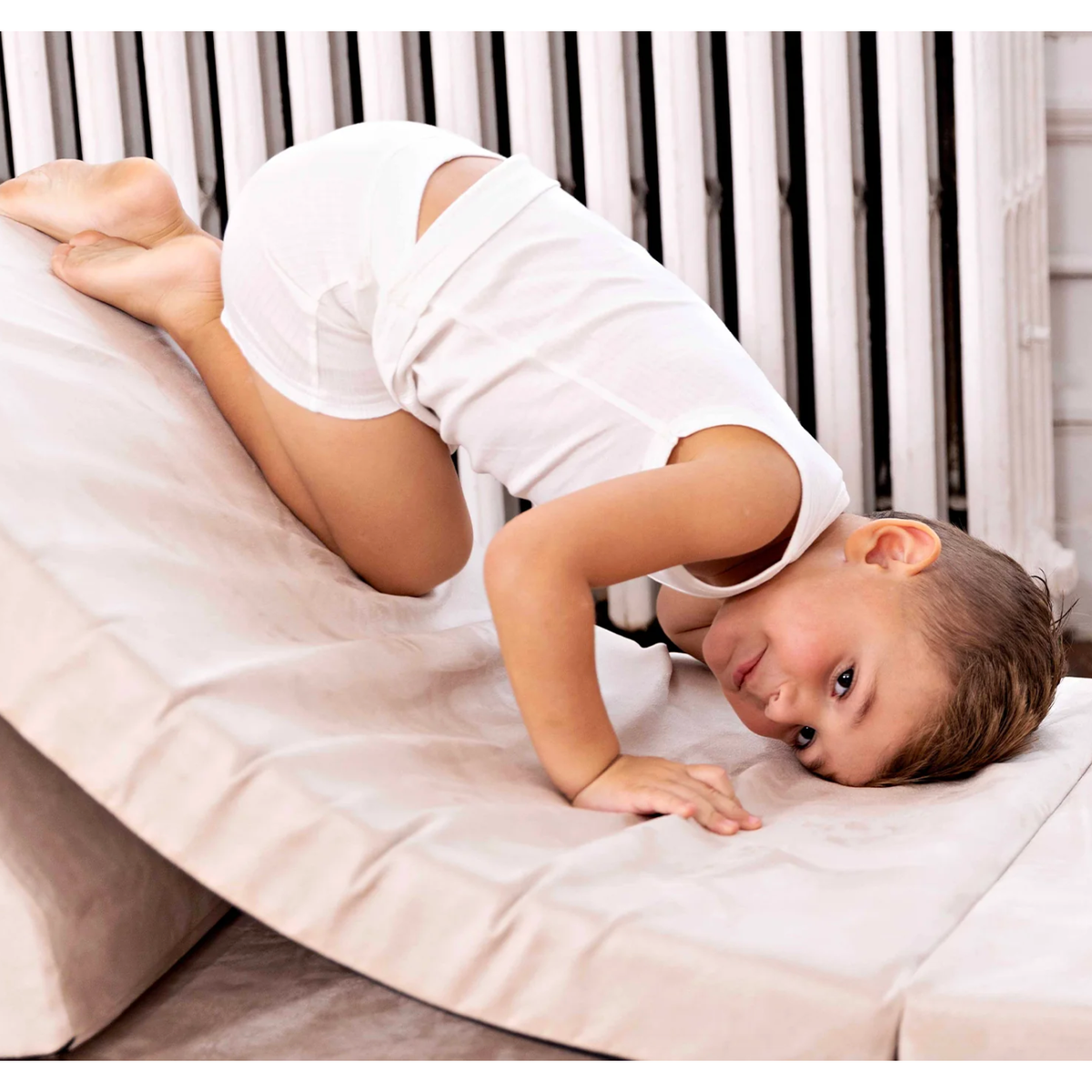 ribbed white + taupe sleep set (two pack)