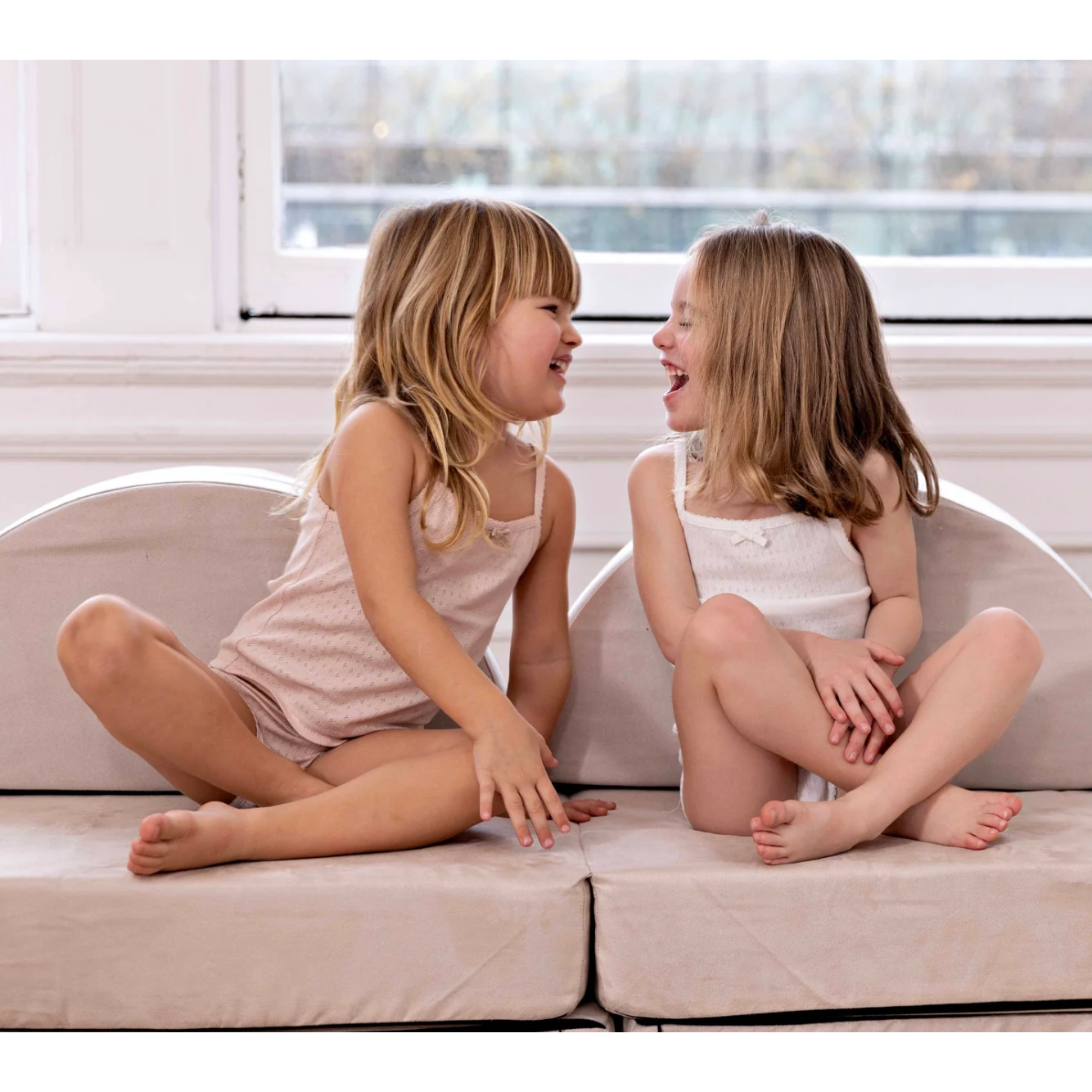 pointelle white + mauve sleep set (two pack)