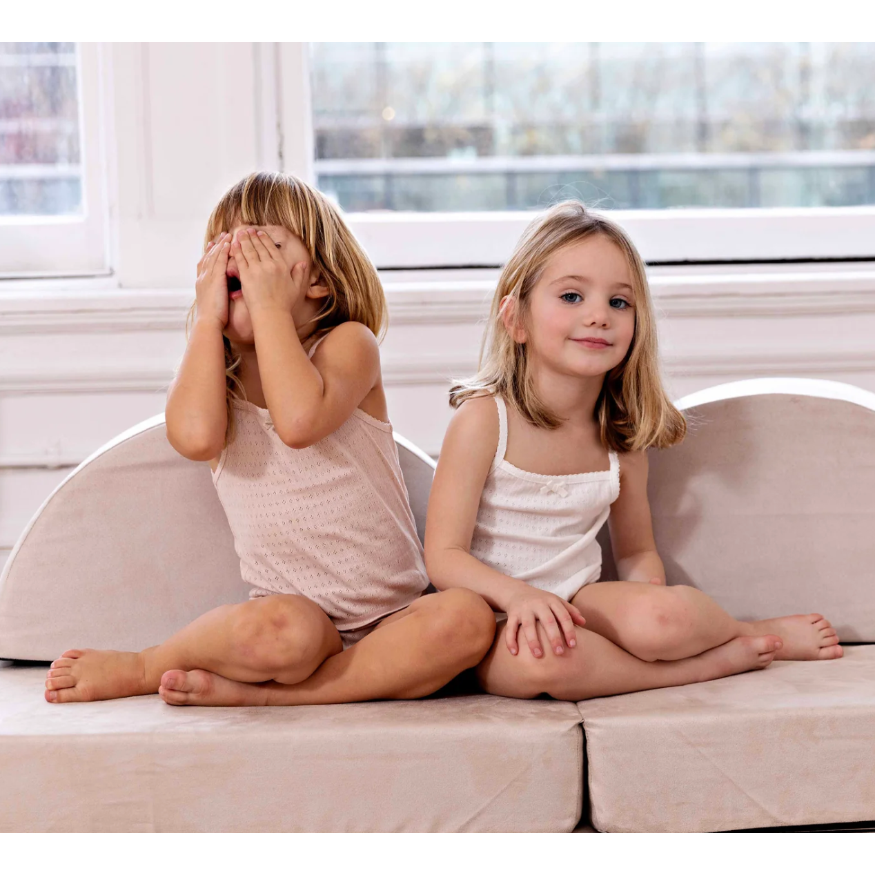 pointelle white + mauve sleep set (two pack)