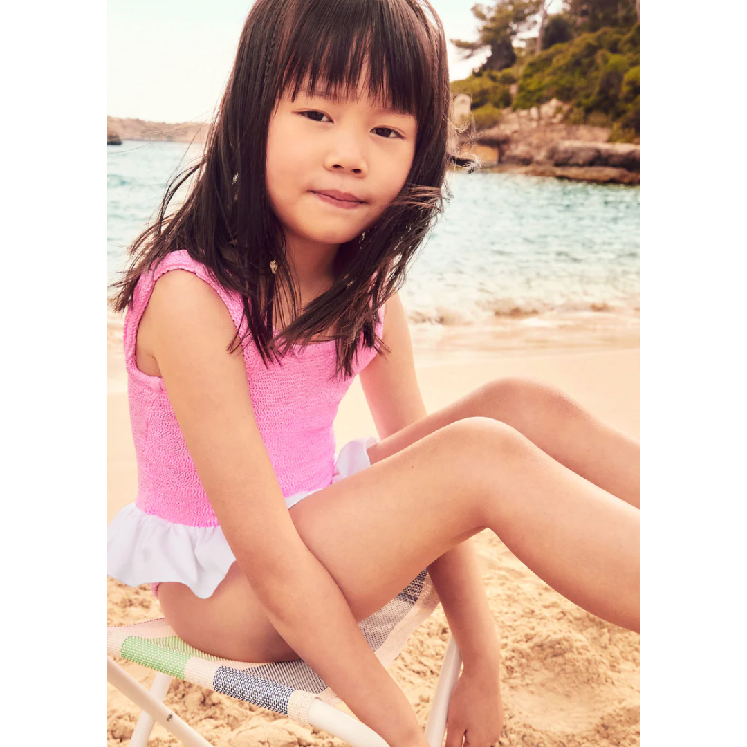 baby denise crinkle swimsuit | bubblegum